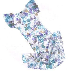 Komarov Floral Crinkle Dress Sz Medium